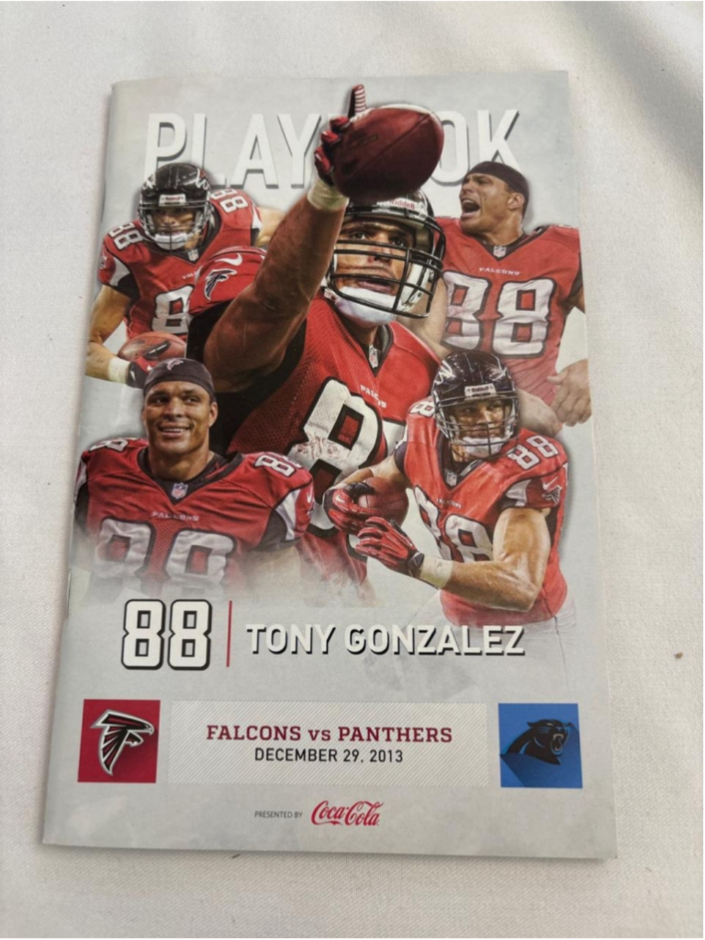 Atlanta Falcons vs Panthers 2013 Tony Gonzalez Playbook Program #E34